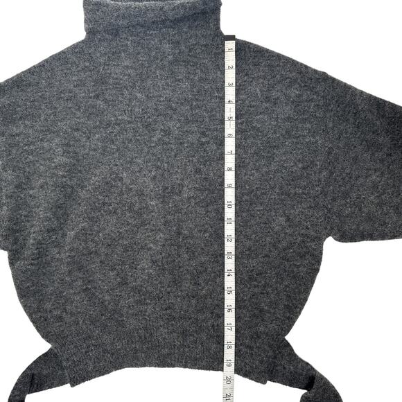 Wilfred Lorin Sweater Gray Alpaca Blend Tie Waist Turtleneck Size S - Picture 11 of 12